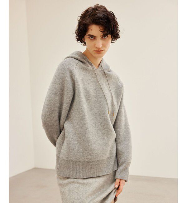 BEIGE,「COURCETTE / ウールニットパーカー」|ニット・セーター|Md Gray