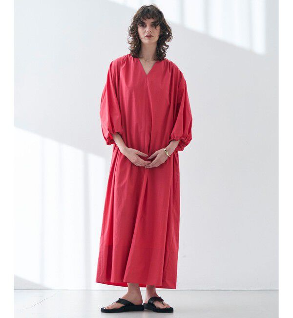 BEIGE,「【洗える】MALLOW / コットンパフスリーブマキシドレス」|ワンピース|