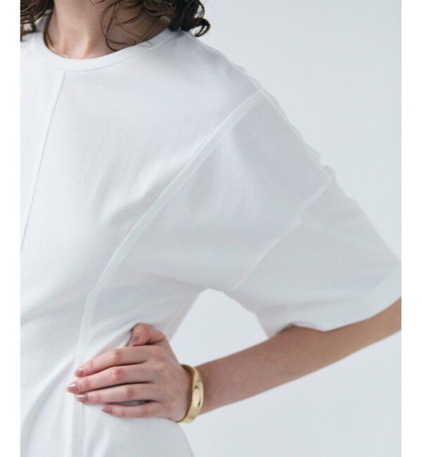 BEIGE,「【洗える】GLANTHUS / コットンカーブラインロングフレアワンピース」|ワンピース|