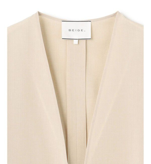 BEIGE,「【洗える/接触冷感/速乾/UVケア対応・Precious 8月号掲載】BATEAU / ボタンレスノーカラジャケット」|ノーカラージャケット|