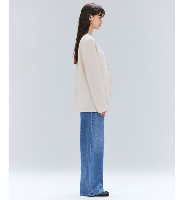 BEIGE,「【洗える/接触冷感/速乾/UVケア対応・Precious 8月号掲載】BATEAU / ボタンレスノーカラジャケット」|ノーカラージャケット|