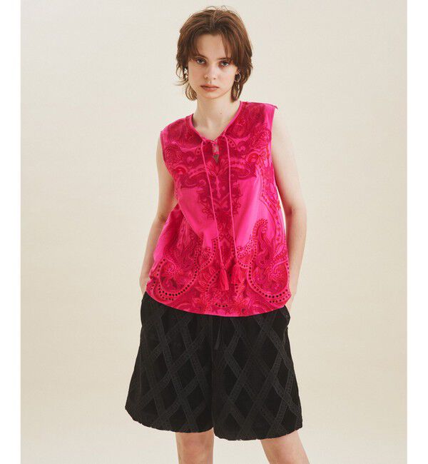 GRACE CONTINENTAL「エスニック刺繍ノースリーブ」|シャツ・ブラウス|