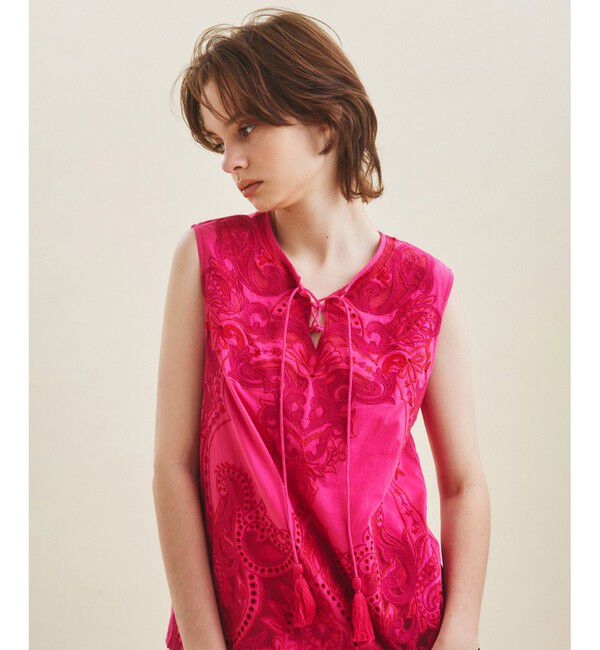 GRACE CONTINENTAL「エスニック刺繍ノースリーブ」|シャツ・ブラウス|