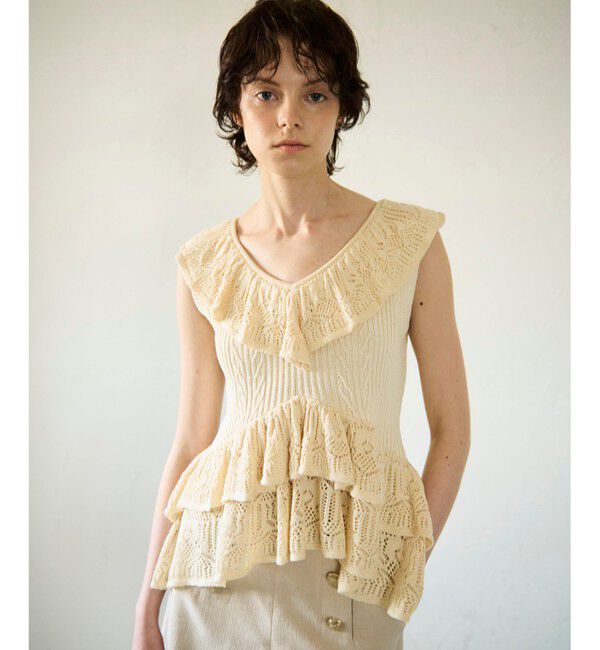 GRACE CONTINENTAL「ミックスフリルニットトップ」|その他|キナリ