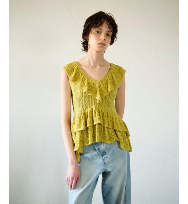 GRACE CONTINENTAL「ミックスフリルニットトップ」|その他|