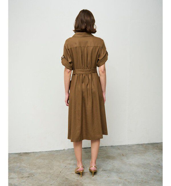 Grace Class「リネンタッチサファリドレス」|ワンピース|