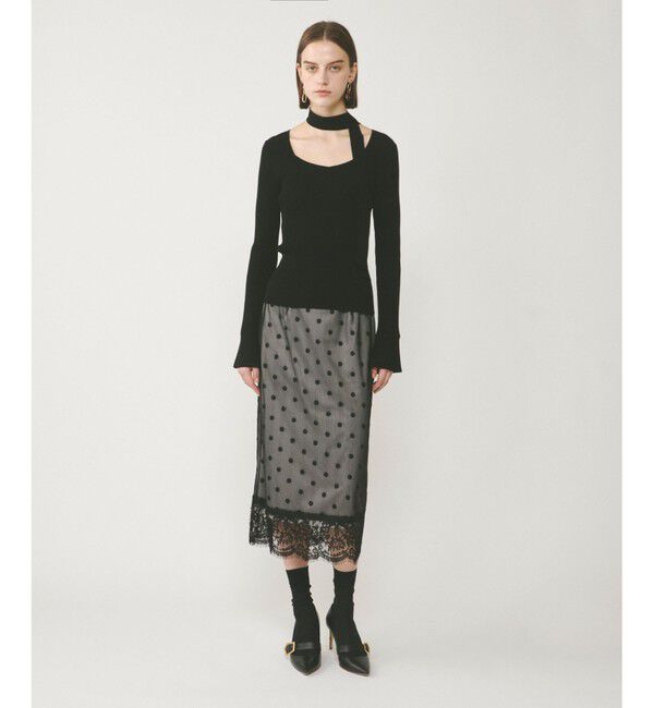  「ドットチュールタイトスカート」|スカート|