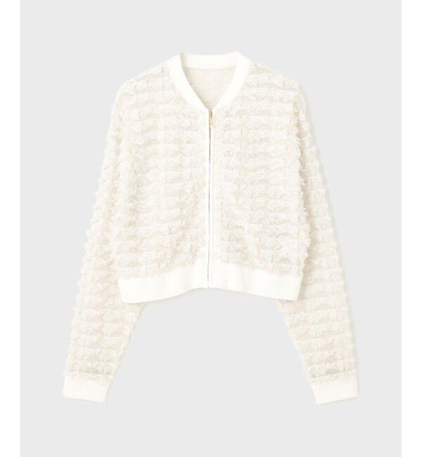  「フリンジニットzipカーディガン」|ニット・セーター|