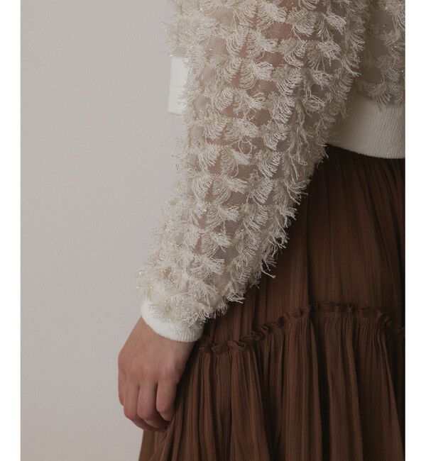  「フリンジニットzipカーディガン」|ニット・セーター|