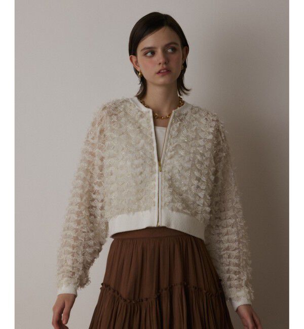  「フリンジニットzipカーディガン」|ニット・セーター|