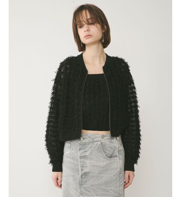  「フリンジニットzipカーディガン」|ニット・セーター|