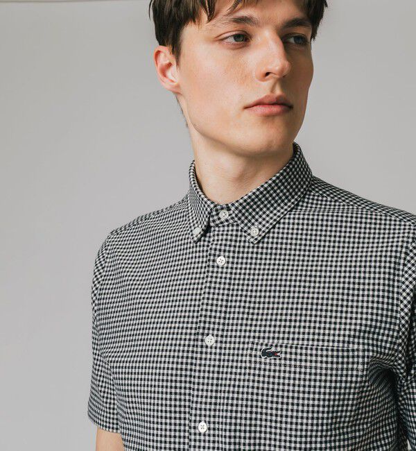 LACOSTE「クールマックスブレンドジャガード半袖チェックシャツ」|シャツ・ブラウス|