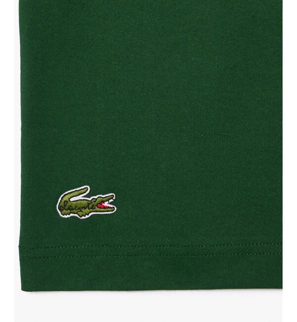 LACOSTE「オーガニックコットン メッセージプリントバインダーネック半袖Tシャツ」|Tシャツ・カットソー|