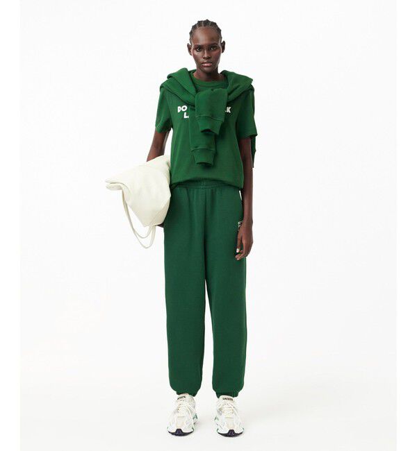 LACOSTE「オーガニックコットン メッセージプリントバインダーネック半袖Tシャツ」|Tシャツ・カットソー|