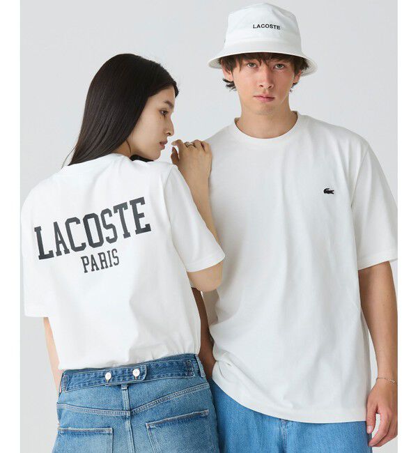 LACOSTE「ヘビーウェイト オーバーサイズバックプリントベーシック半袖Tシャツ」|Tシャツ・カットソー|ホワイト