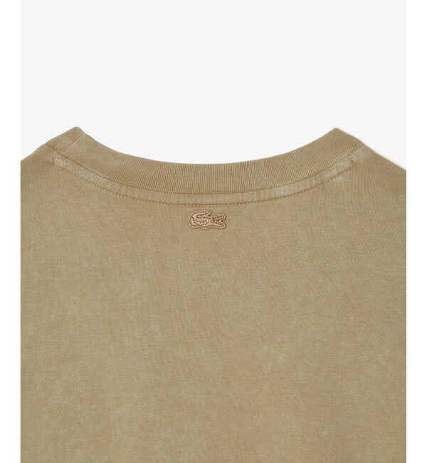 LACOSTE「ヘビーウェイト オーバーサイズ テニスボールパッチウォッシュド半袖Tシャツ」|Tシャツ・カットソー|