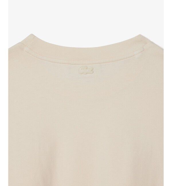 LACOSTE「ヘビーウェイト オーバーサイズ テニスボールパッチウォッシュド半袖Tシャツ」|Tシャツ・カットソー|