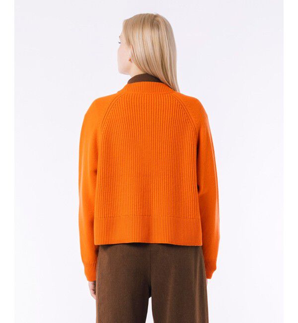 LACOSTE「編地切り替えニット クロップド丈 ショートカーディガン」|カーディガン|