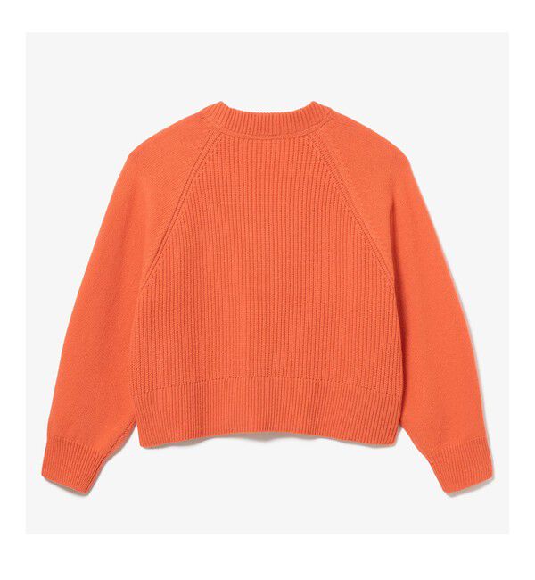 LACOSTE「編地切り替えニット クロップド丈 ショートカーディガン」|カーディガン|