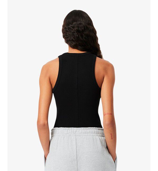 LACOSTE「ワンポイントロゴ エッセンシャルリブニットタンクトップ」|タンクトップ|