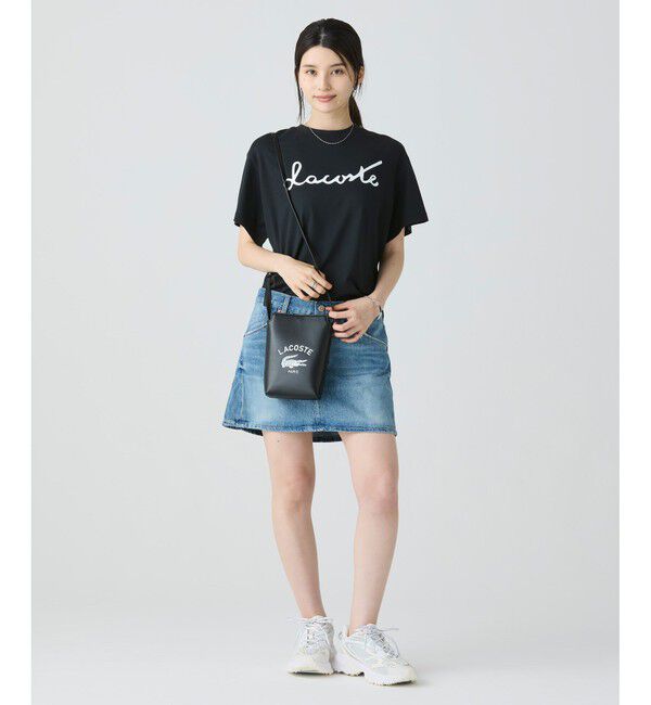 LACOSTE「【オンライン限定】LACOSTE スクリプトネームロゴ  ルーズシルエットハーフスリーブTシャツ」|Tシャツ・カットソー|