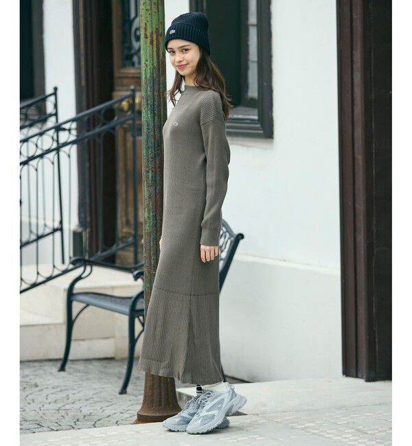 LACOSTE「ローウエストリブニットドレス / フレアワンピース」|ワンピース|