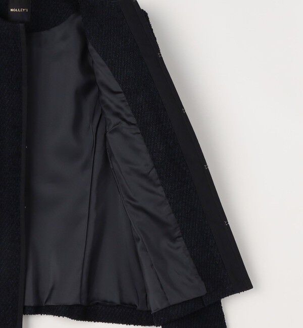 NOLLEY'S「《セットアップ対応》コンパクトインレイクルーネックジャケット」|ノーカラージャケット|