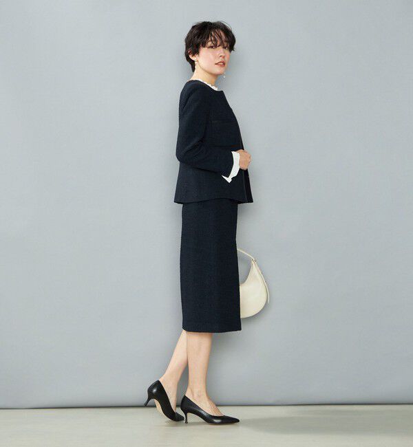 NOLLEY'S「《セットアップ対応》コンパクトインレイクルーネックジャケット」|ノーカラージャケット|