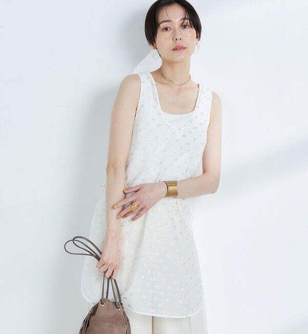 NOLLEY'S「【KIRYU】ラメジャガードロングタンクブラウス」|シャツ・ブラウス|
