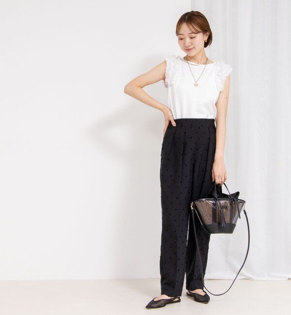 NOLLEY'S「《セットアップ対応》ウォッシャブルドットツッキリツータックテーパードパンツ」|その他|