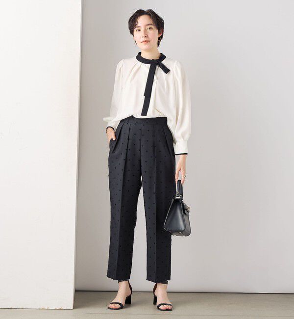 NOLLEY'S「《セットアップ対応》ウォッシャブルドットツッキリツータックテーパードパンツ」|その他|