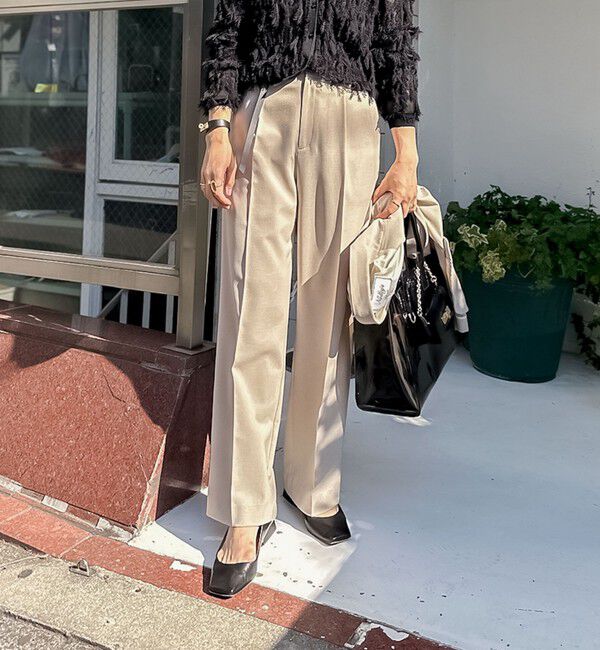 NOLLEY'S「《セットアップ対応》ウォッシャブル高機能麻調愛されワイドパンツ」|その他|