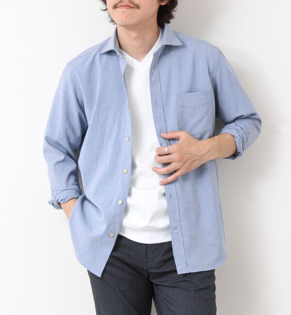 NOLLEY'S goodman「EVALET《防しわ/ストレッチ》カッタウェイシャツ 25SS」|シャツ・ブラウス|ブルー