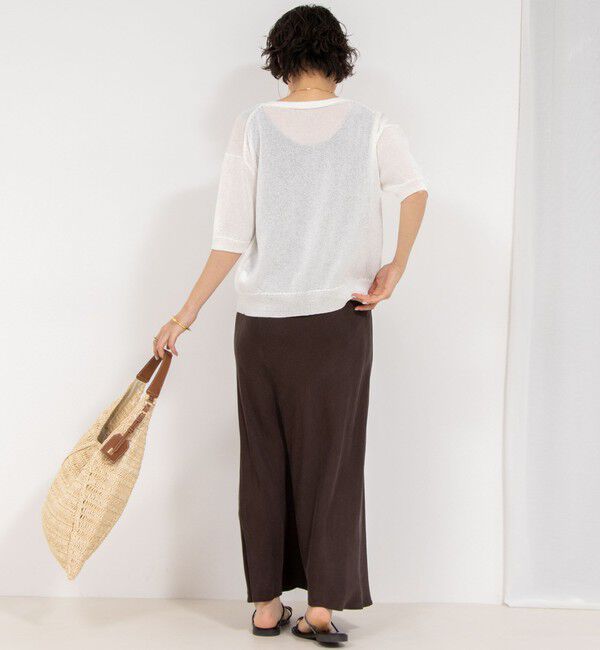 NOLLEY'S「《アンサンブル対応》《手洗い可能》ペーパーヤーン5分袖カーディガン」|カーディガン|