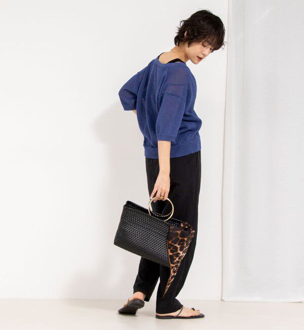 NOLLEY'S「《アンサンブル対応》《手洗い可能》ペーパーヤーン5分袖カーディガン」|カーディガン|