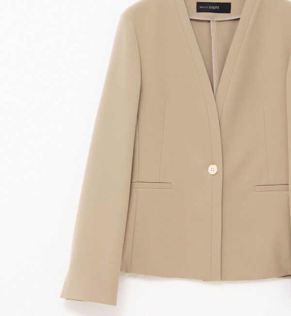 NOLLEY'S sophi「《セットアップ対応》ウォッシャブルツイルノーカラージャケット」|ノーカラージャケット|