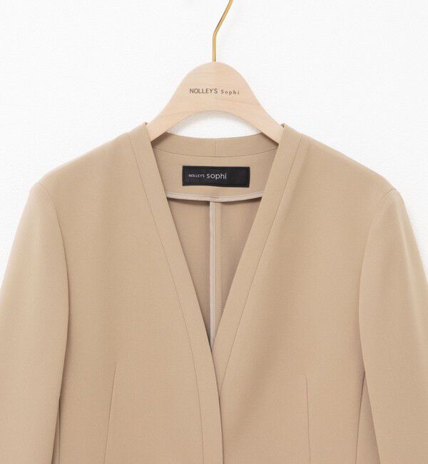 NOLLEY'S sophi「《セットアップ対応》ウォッシャブルツイルノーカラージャケット」|ノーカラージャケット|