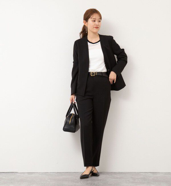 NOLLEY'S sophi「《セットアップ対応》ウォッシャブルツイルノーカラージャケット」|ノーカラージャケット|