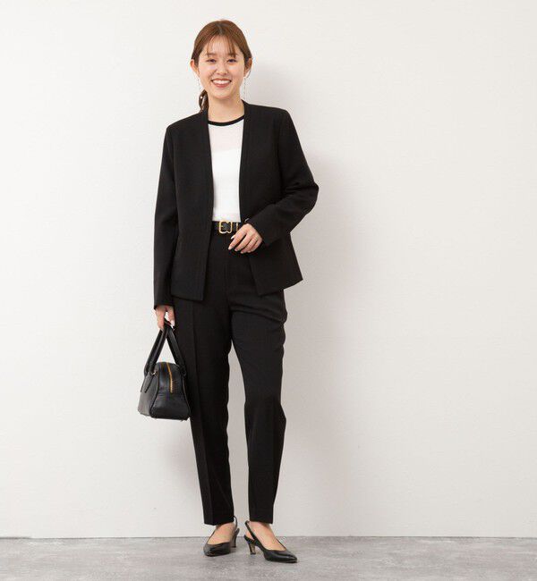 NOLLEY'S sophi「《セットアップ対応》ウォッシャブルツイルノーカラージャケット」|ノーカラージャケット|