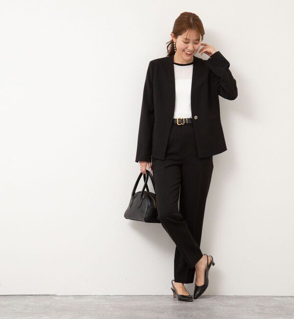 NOLLEY'S sophi「《セットアップ対応》ウォッシャブルツイルノーカラージャケット」|ノーカラージャケット|