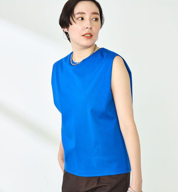 NOLLEY'S「高機能 LA＋スムースタックノースリーブカットソー」|Tシャツ・カットソー|ブルー
