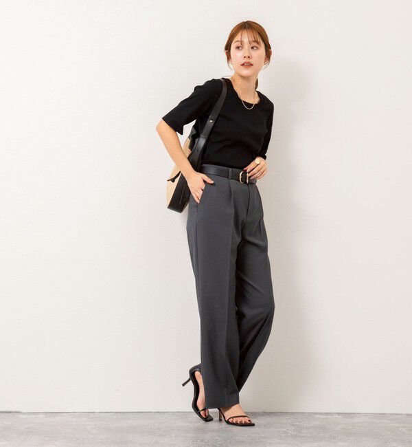 NOLLEY'S「◇【WEB限定】コンパクトベアテレコスクエア5分袖プルオーバーカットソー」|Tシャツ・カットソー|