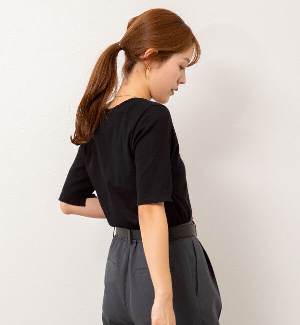 NOLLEY'S「◇【WEB限定】コンパクトベアテレコスクエア5分袖プルオーバーカットソー」|Tシャツ・カットソー|