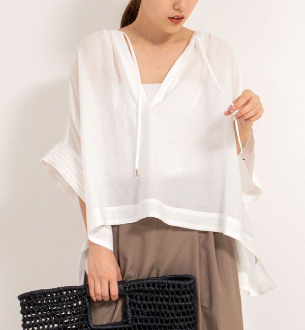 NOLLEY'S「ビッグシルエットスキッパーブラウス」|シャツ・ブラウス|オフホワイト
