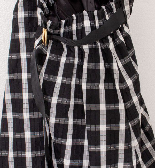 NOLLEY'S「ウォッシャブルチェックタフタロングスカート」|フレア|
