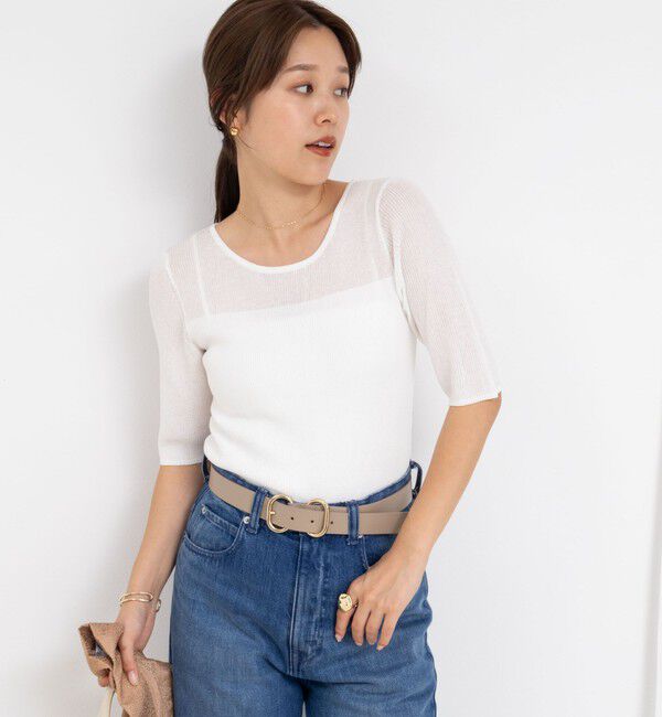 NOLLEY'S「《手洗い可能》ベーシック半袖ニット」|ニット・セーター|