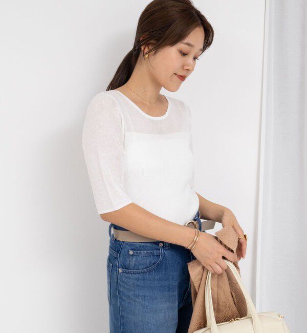 NOLLEY'S「《手洗い可能》ベーシック半袖ニット」|ニット・セーター|