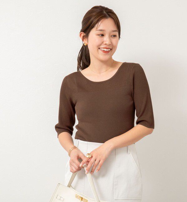 NOLLEY'S「《手洗い可能》ベーシック半袖ニット」|ニット・セーター|