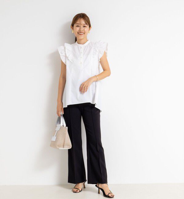 NOLLEY'S「袖フリルパール釦ブラウス」|シャツ・ブラウス|