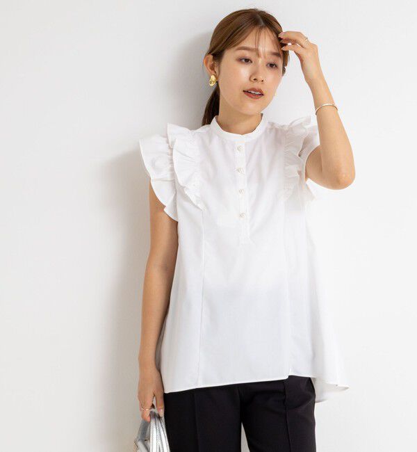 NOLLEY'S「袖フリルパール釦ブラウス」|シャツ・ブラウス|